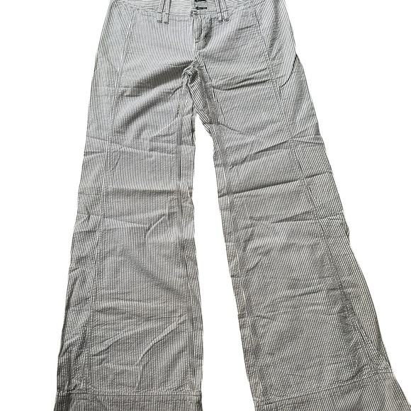 FREE PEOPLE Women’s Blue/Grey & White Striped Wide Leg Pants NWOT - Picture 3 of 6